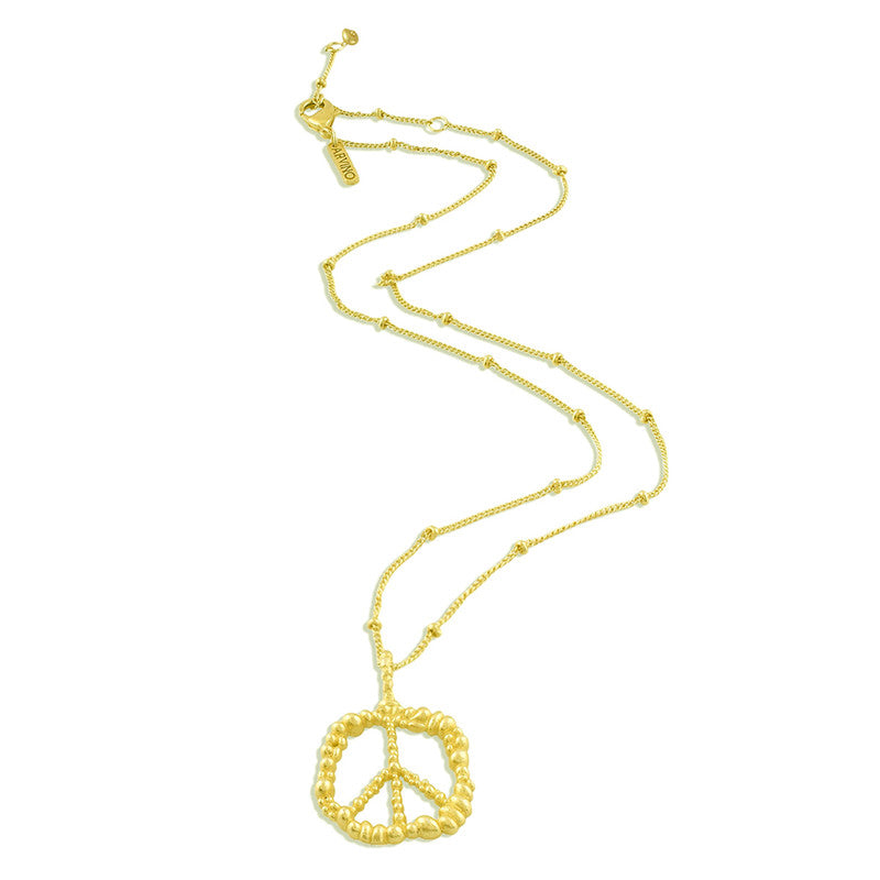 Peace Charm Necklace | 14K Gold Plated、mySite、camillekostekn