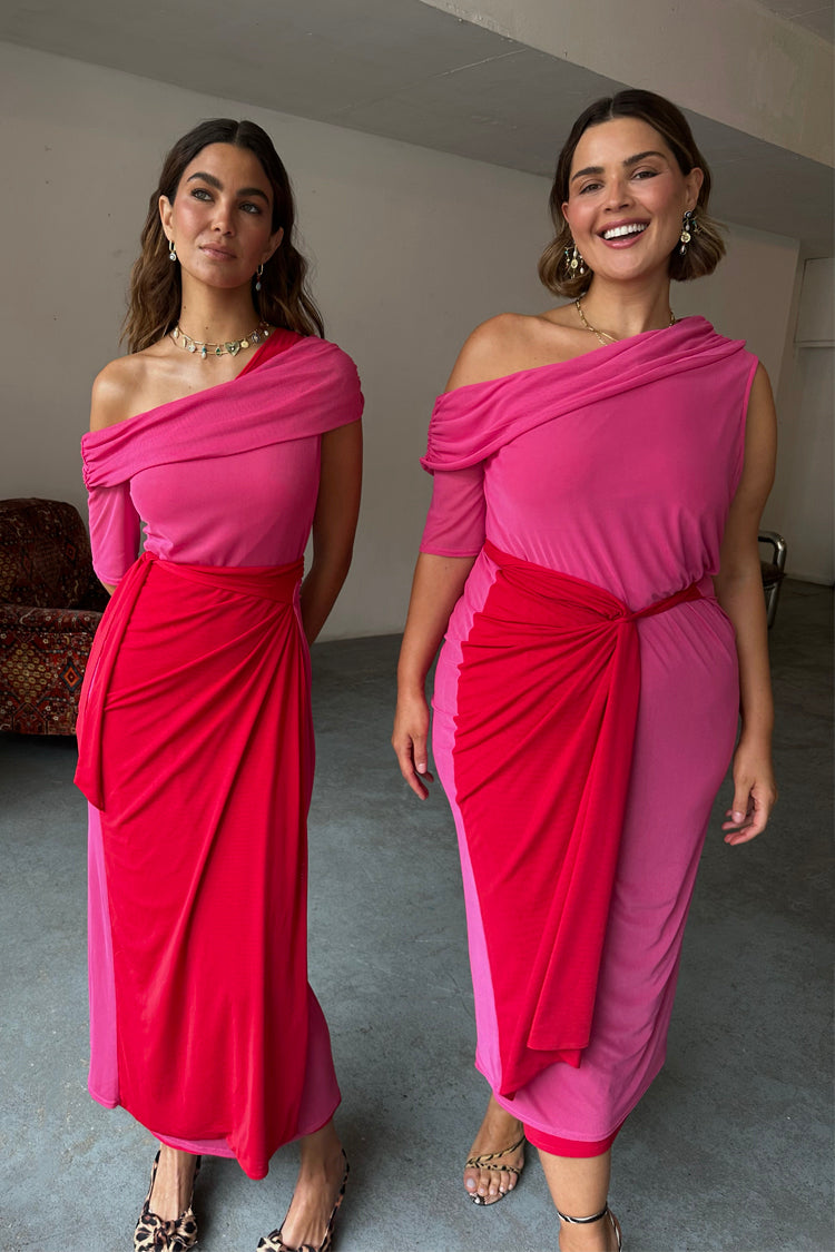 Pink and Red Ella Wrap Dress、mySite、solidvoid