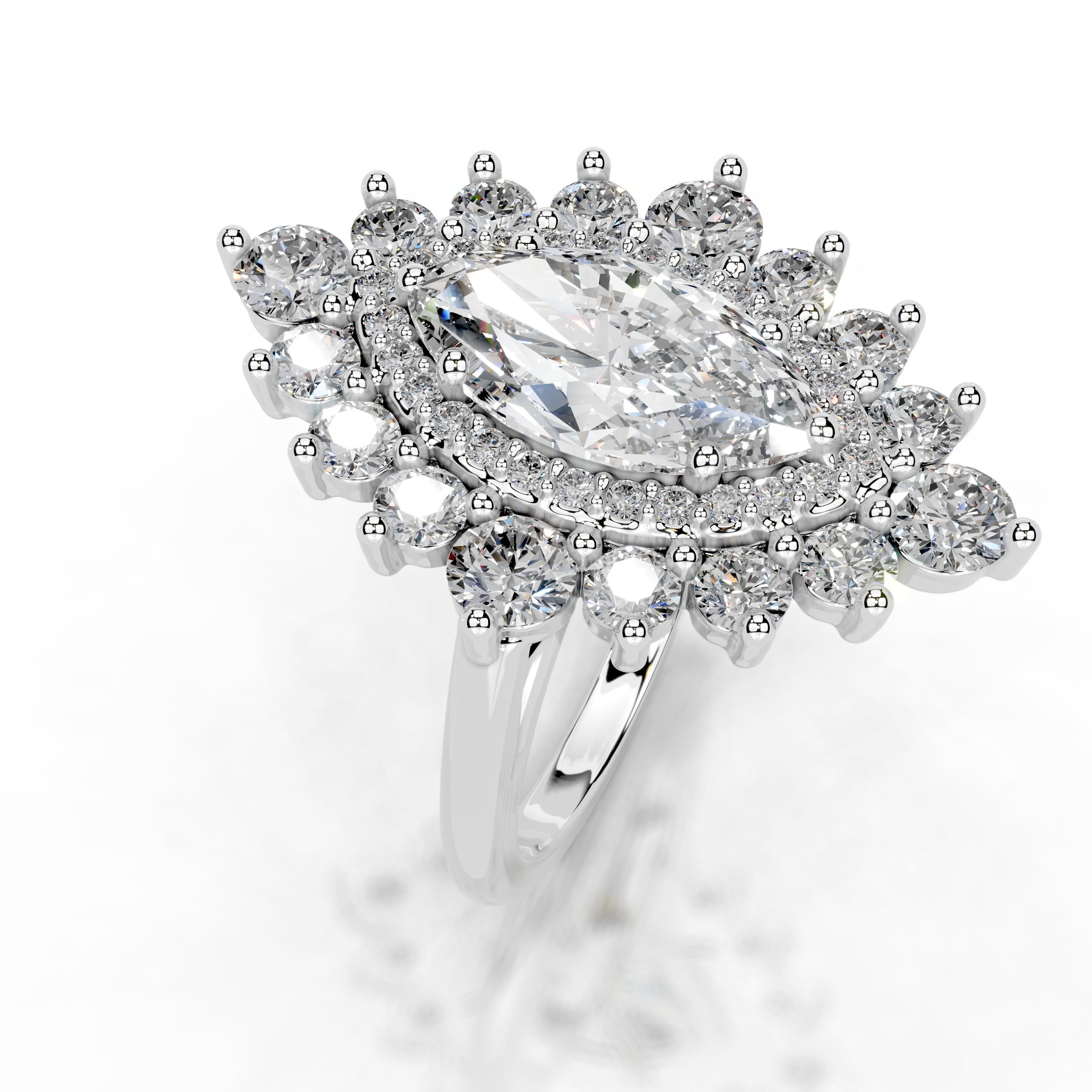 Bruna Diamond Engagement Ring - 18K White Gold、mySite、hinf8tx79