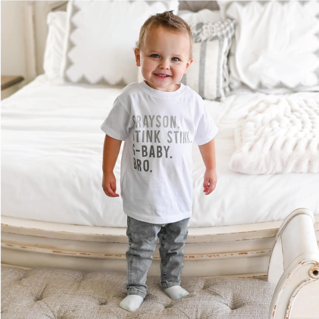  Personalized Green Nickname Color Block Kids Graphic Tee | White、mySite、layawaytickets