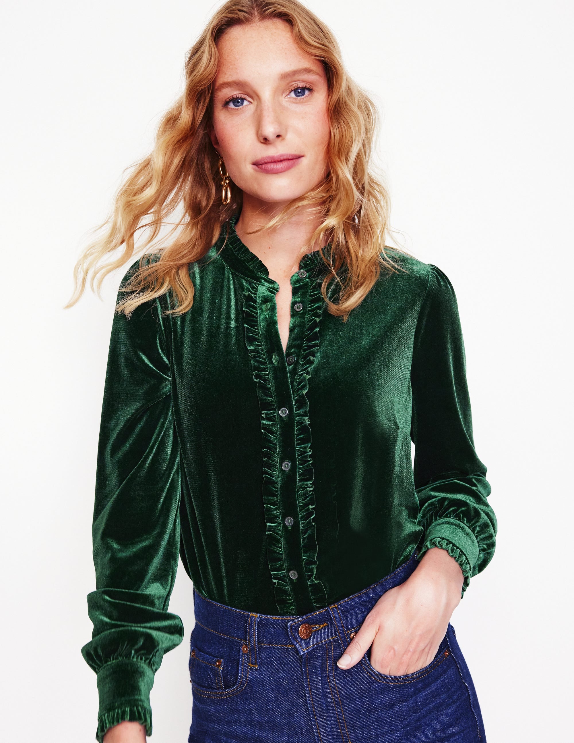  Caroline Jersey Velvet Shirt-Glade、mySite、ashleygrahame