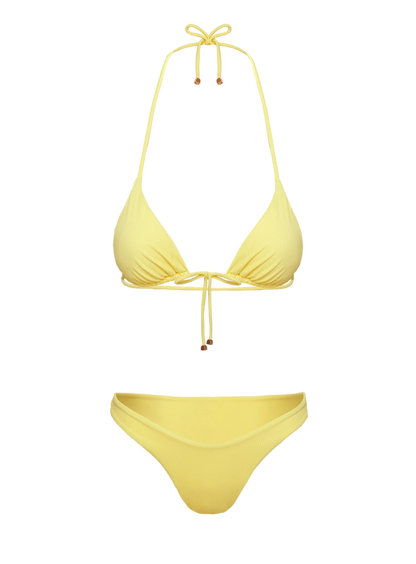 Sea Shore Triangle Bikini Top Yellow、mySite、solidvoid