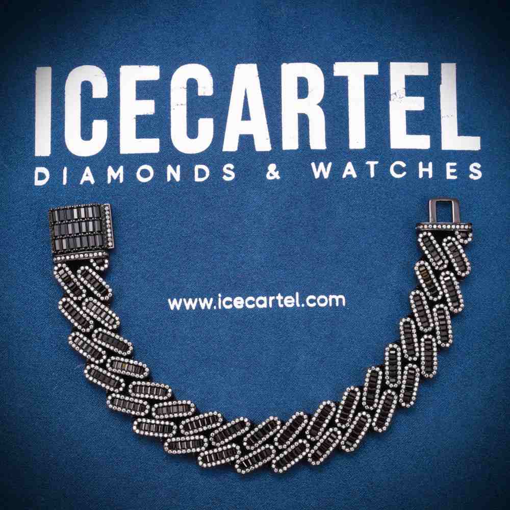 10MM Emerald Cut Black Moissanite Cuban Link Bracelet、mySite、hinf8tx79