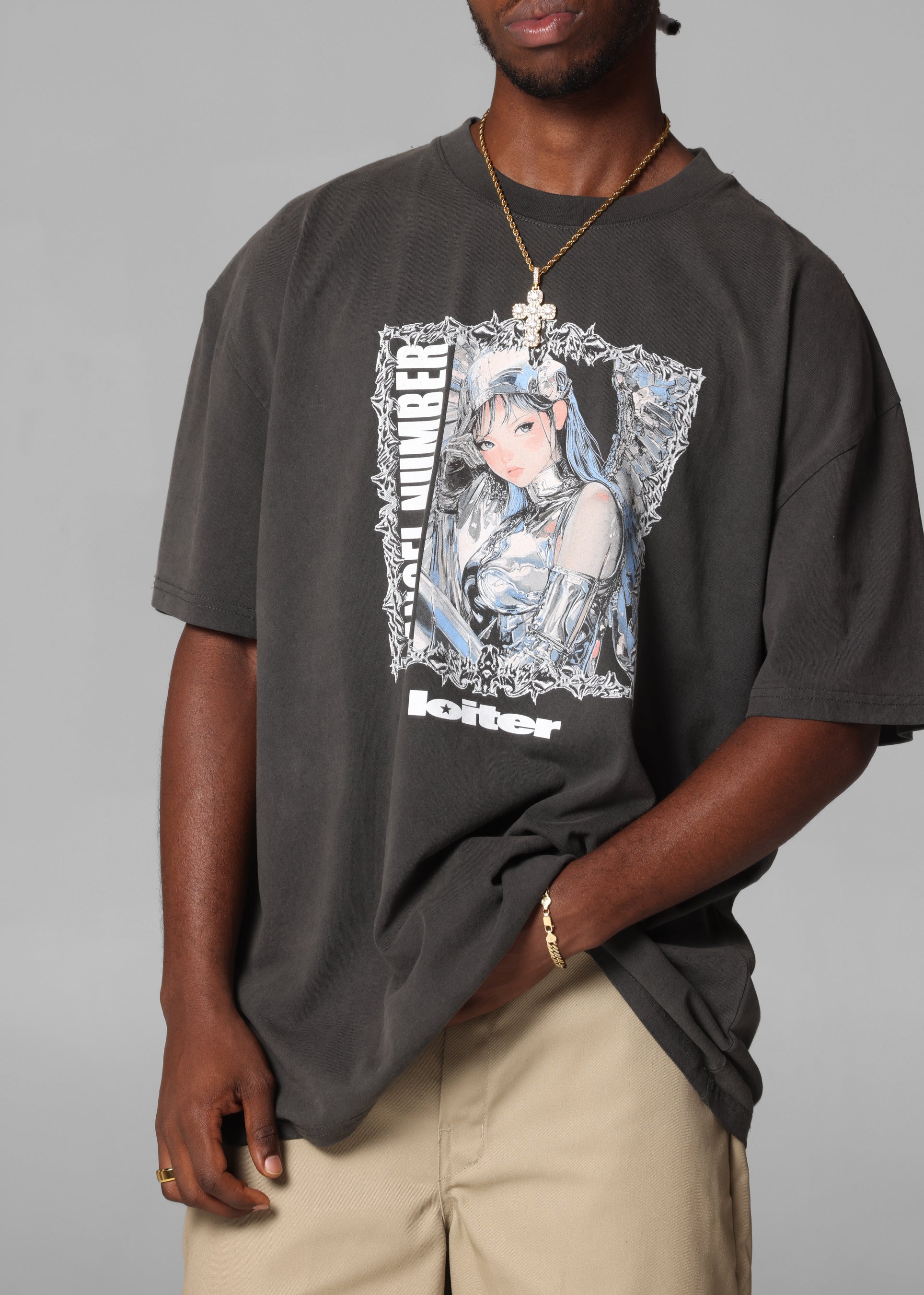 Loiter Angel Number T-Shirt Black Wash、mySite、zt4zffjzw