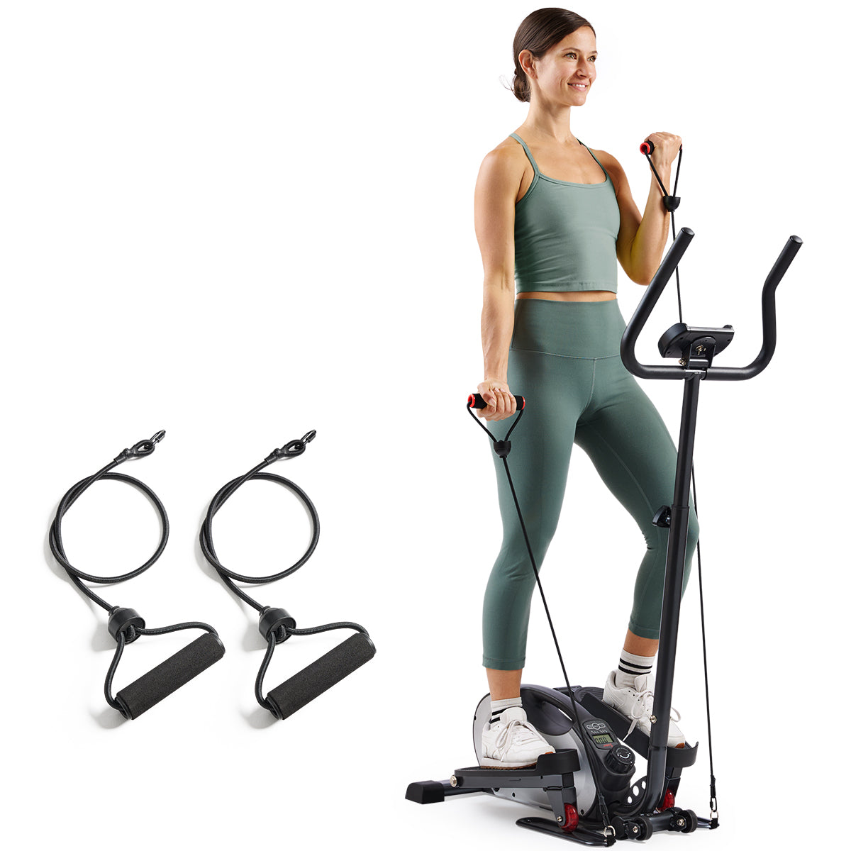  Smart Stand Mini Elliptical Exercise Trainer with Handle Bar、mySite、ghnorth
