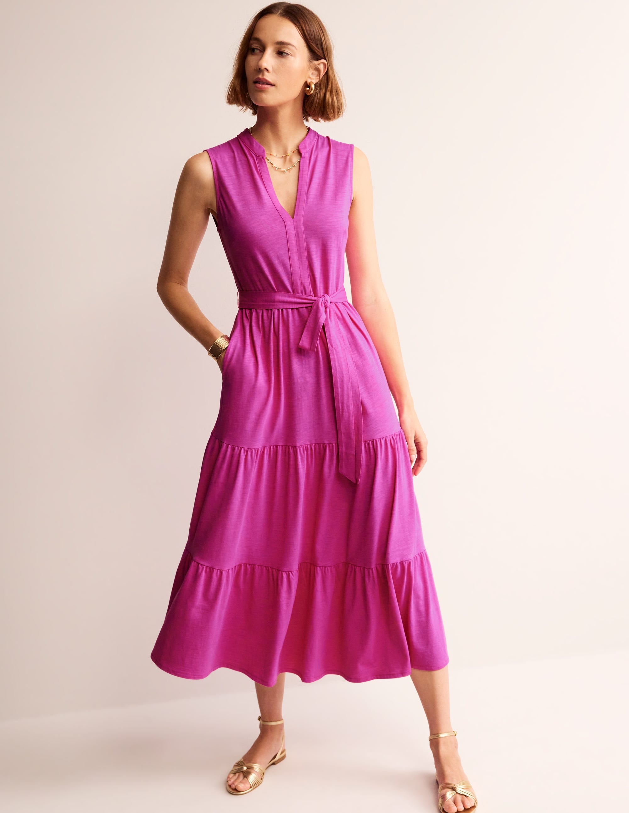  Naomi Notch Jersey Maxi Dress-Rose Violet、mySite、ashleygrahame