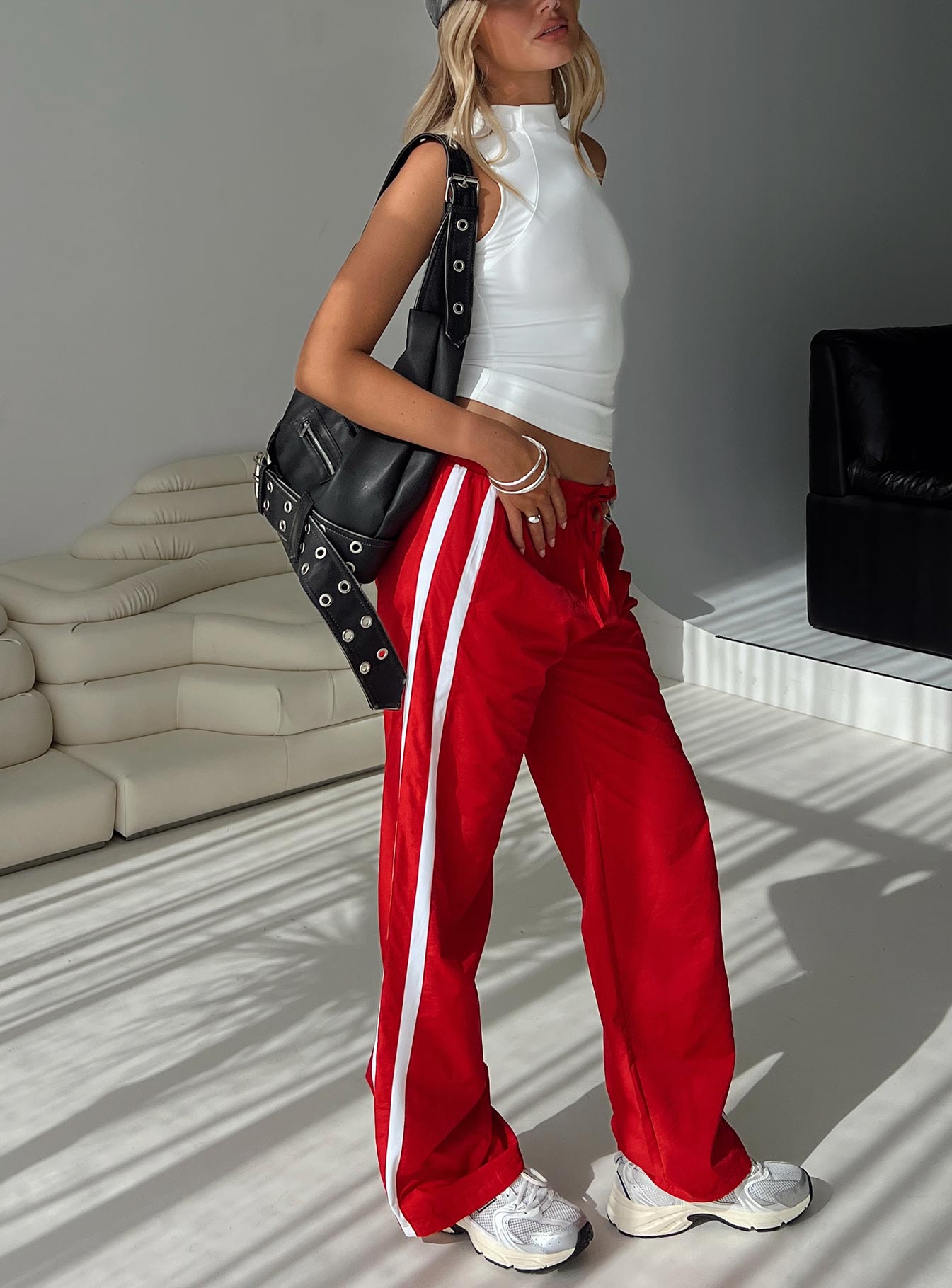 Keli Track Pants Red / White、mySite、solidvoid