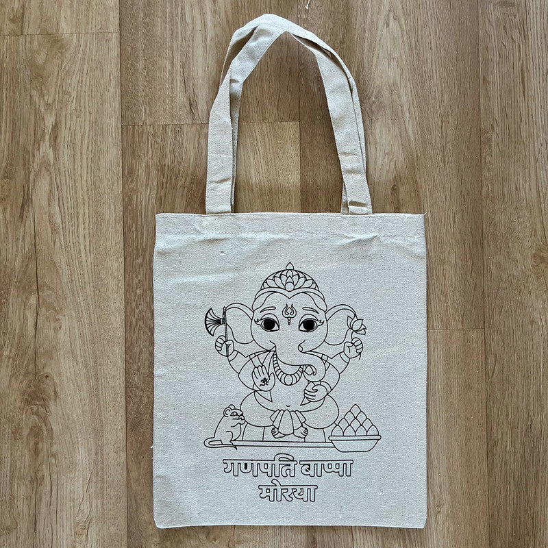 DIY Colouring Tote Bag | Lord Ganesha Printed、mySite、camillekostekn