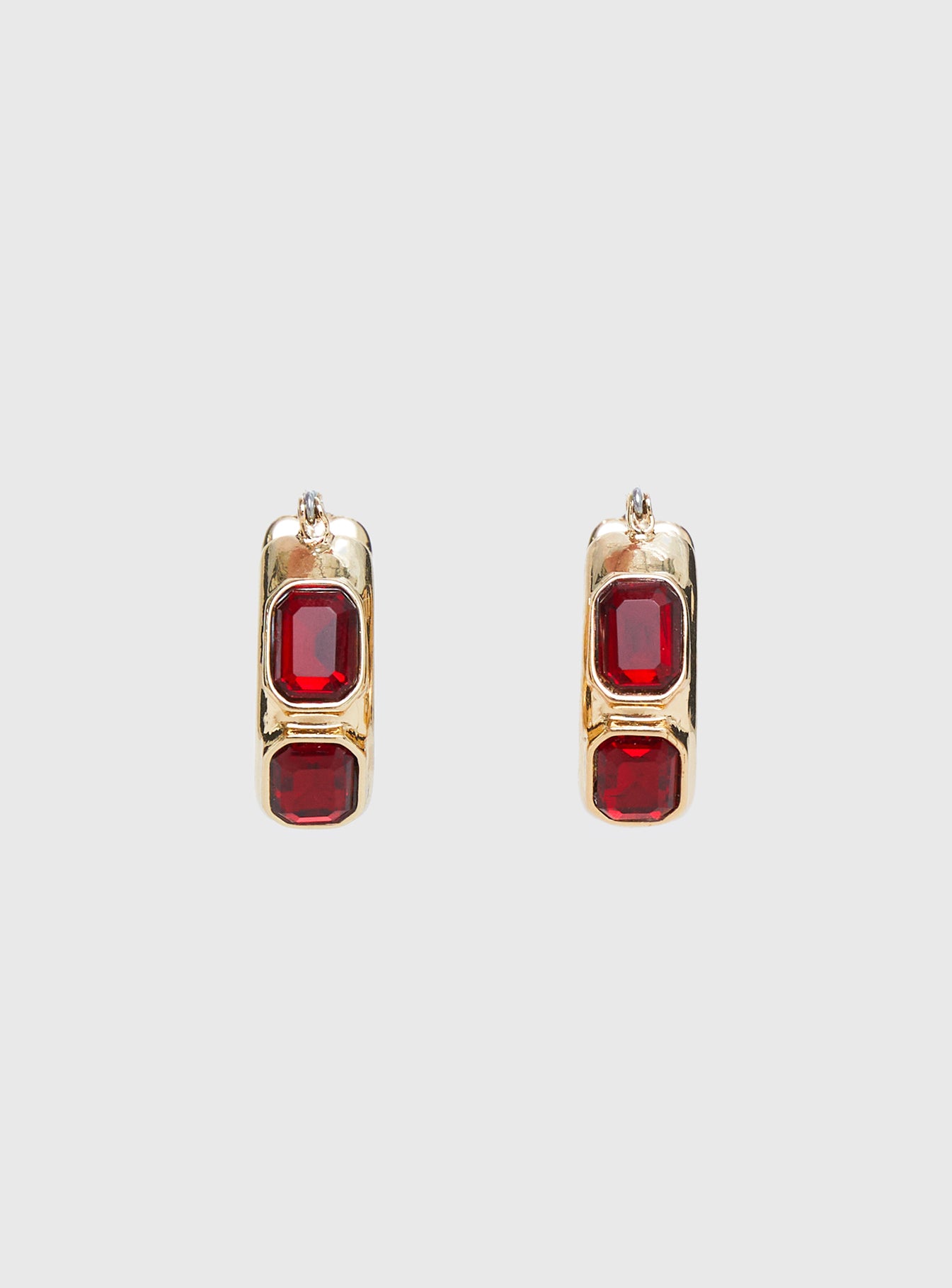 Gabrianna Hoop Earrings Gold / Red、mySite、solidvoid