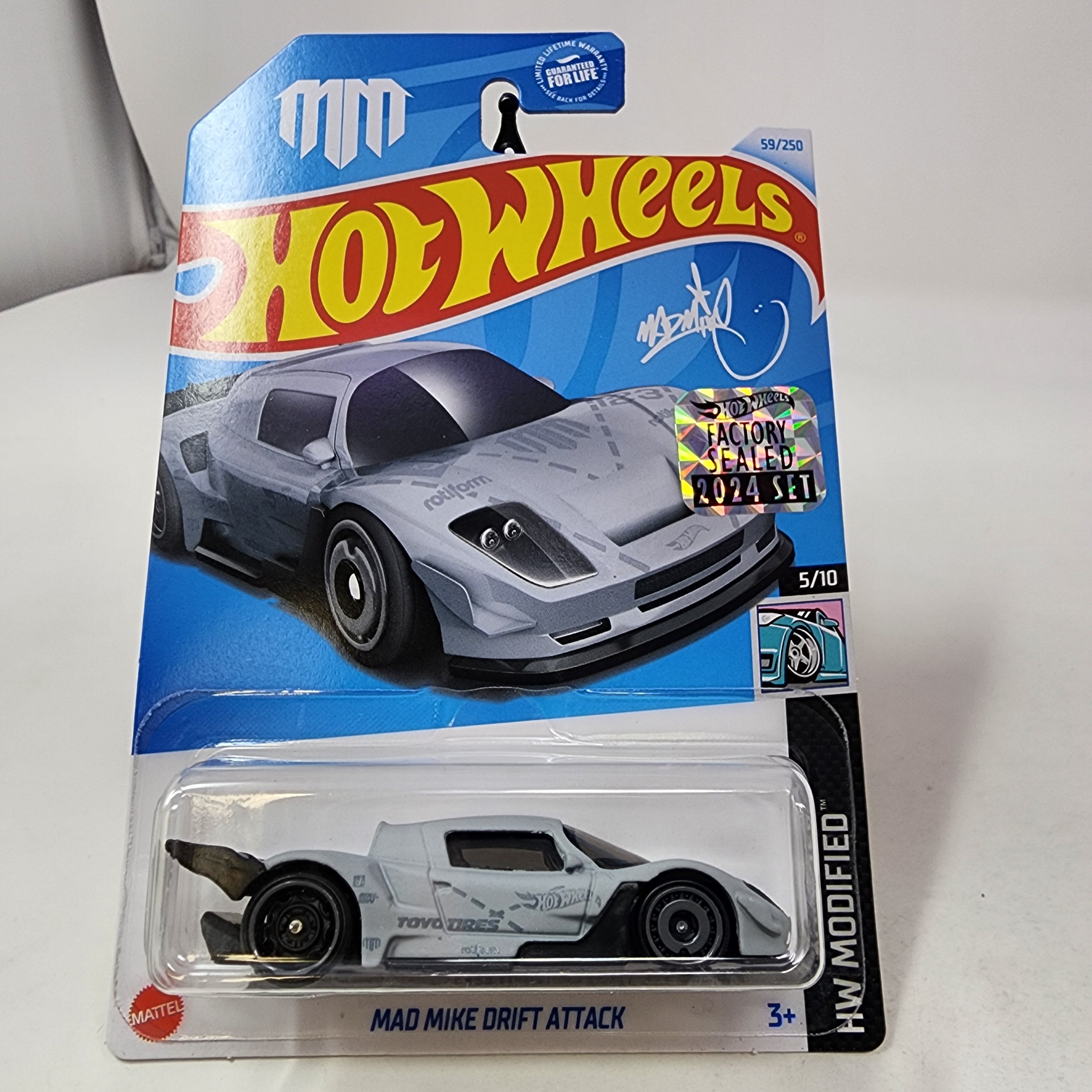 Mad Mike Drift Attack #59 * Grey * 2024 Hot Wheels w/ Factory Holo、mySite、hgirdovlk