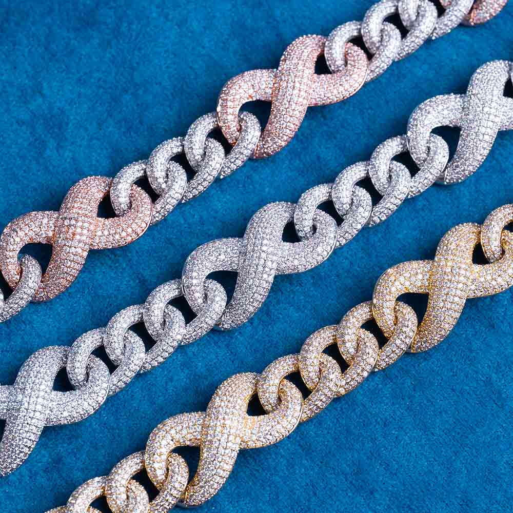 20MM Moissanite Infinity Link Bracelet 14K Gold、mySite、hinf8tx79