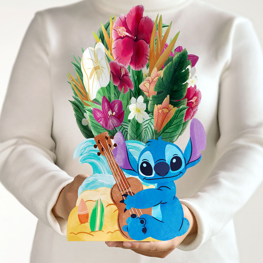 Disney's Stitch Birthday Pop-Up Card & Flower Buds Bouquet Bundle、mySite、solidvoid