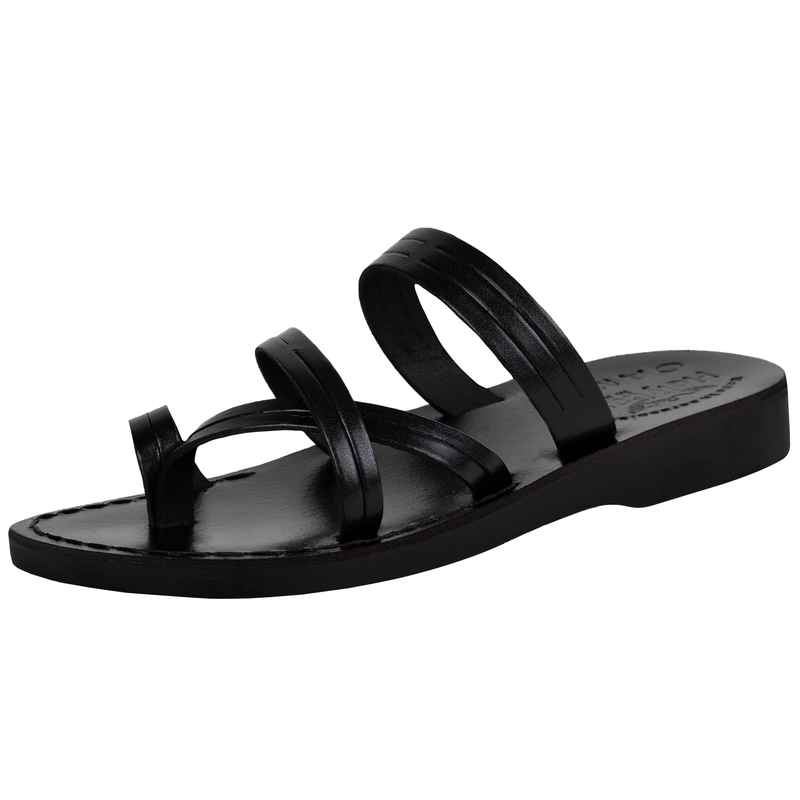  Holy Land Market Men/Women Biblical Jesus Leather Sandals/Slides From Jerusalem (Bethlehem Black Style II)、mySite、elrpsem3k