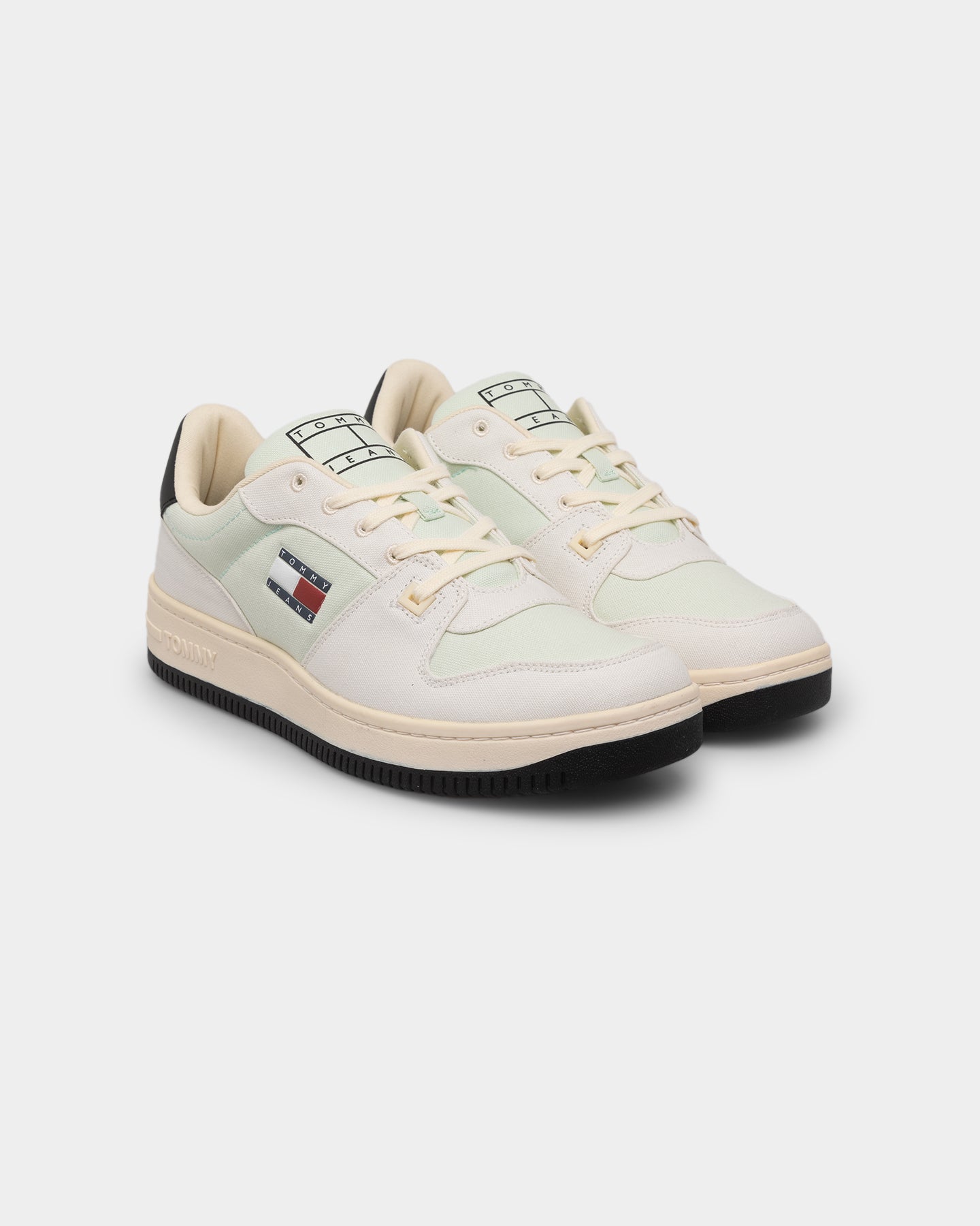 Tommy Jeans Basketball Canvas Mixed Texture Trainers Ivory、mySite、zt4zffjzw