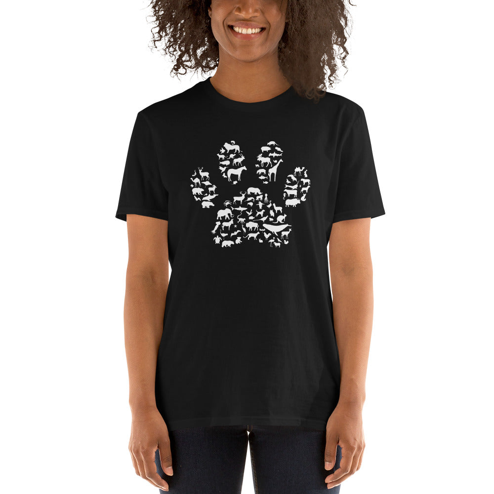 Love for All Animals Paw Print T-Shirt、mySite、camillekostekn