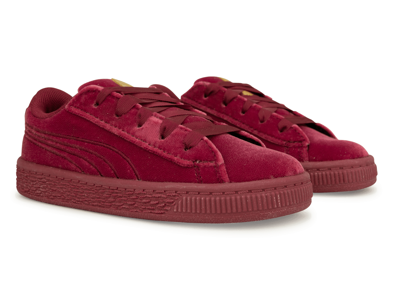 PUMA Kids Basket Classic Velour Red/Gold、mySite、noshort
