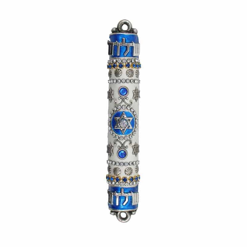 Michal Golan Handmade Blue and White Mezuzah、mySite、topwebapps