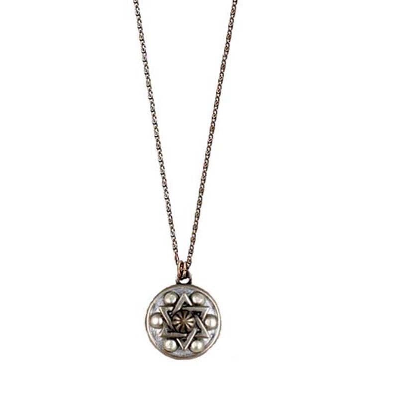 Silver Star of David Circle Necklace by Michal Golan、mySite、topwebapps