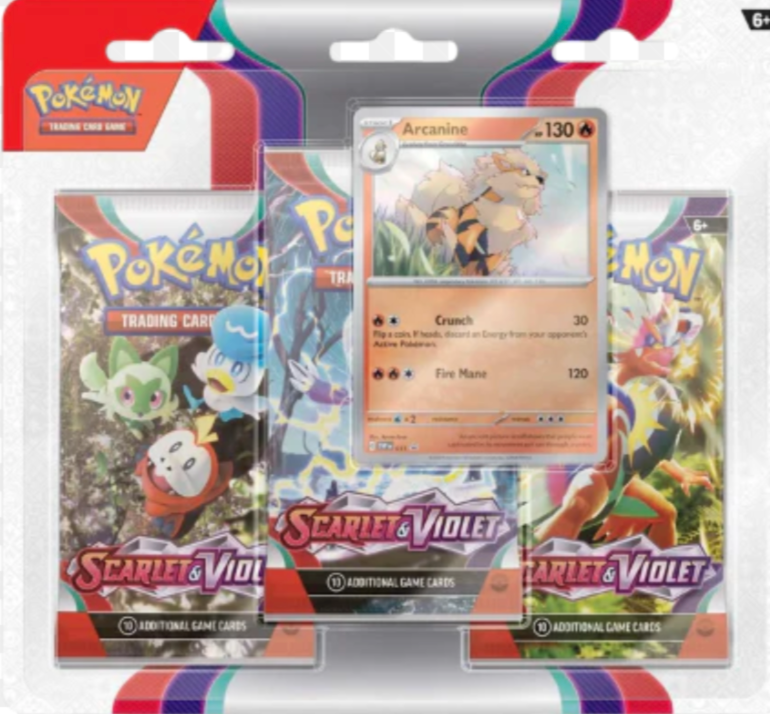 Scarlet & Violet Arcanine 3-Pack Blister、mySite、waistdrama