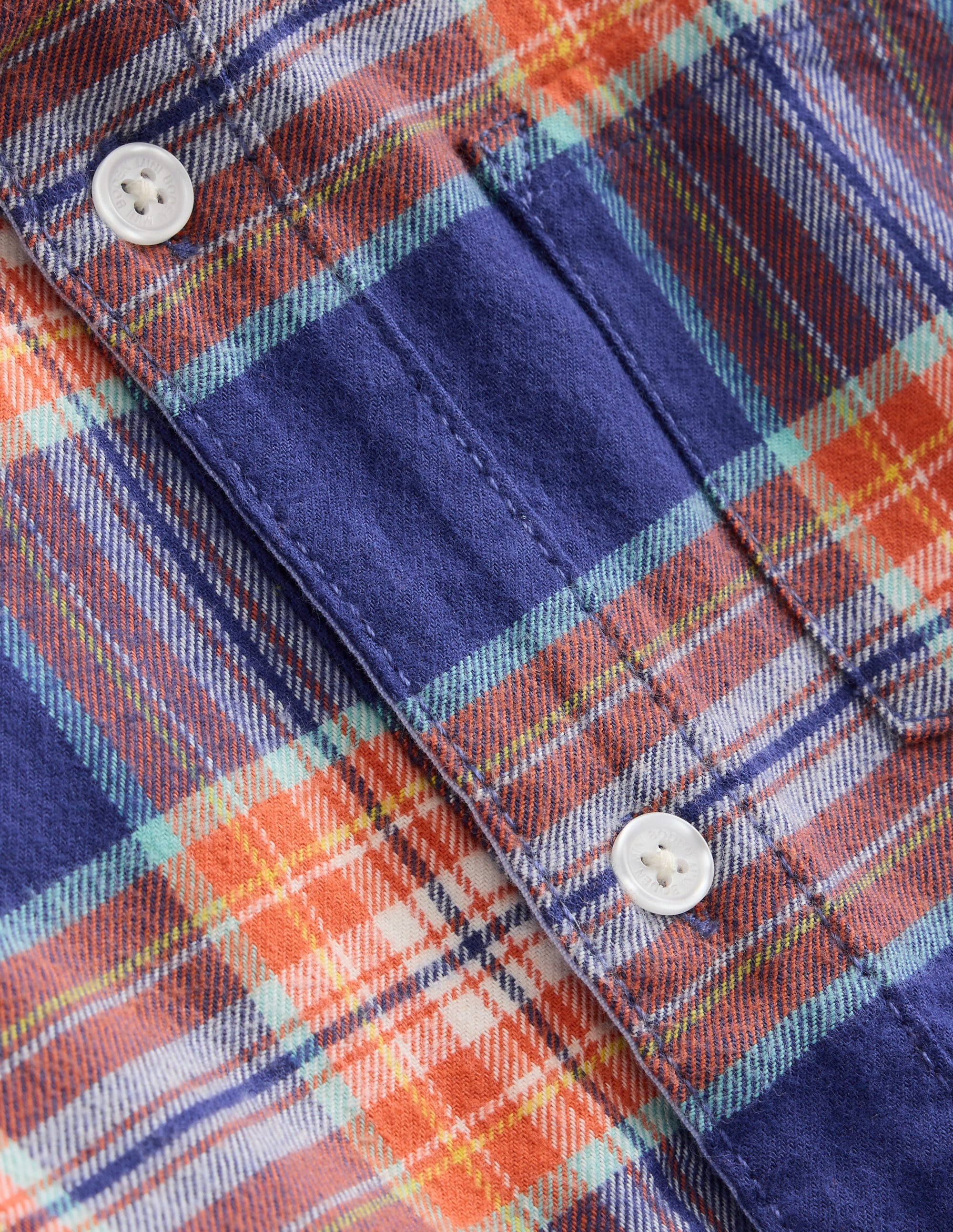  Cosy Cotton Check Shirt-Starboard/Terracotta Orange、mySite、ashleygrahame