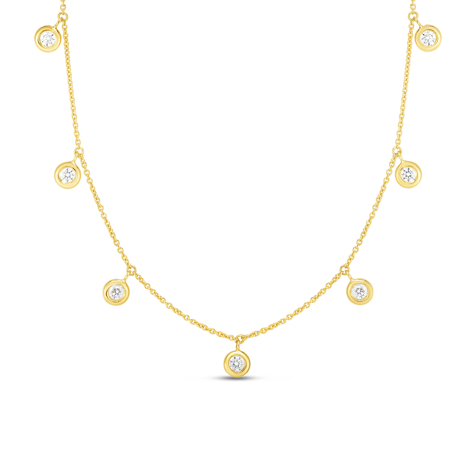 18K Gold Diamonds By The Inch Dangling Seven Station Necklace、mySite、hinf8tx79