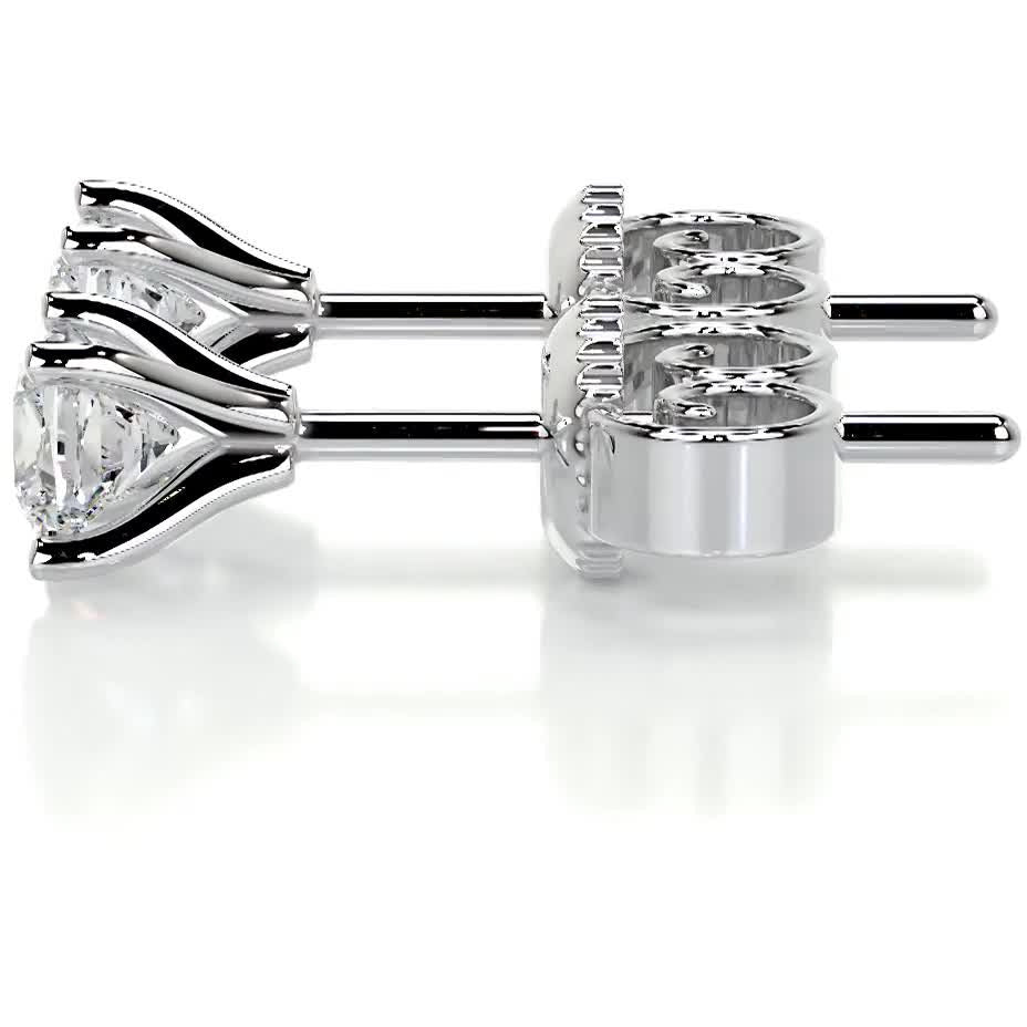 Magnolia Lab Grown Diamond Earrings -18K White Gold、mySite、hinf8tx79