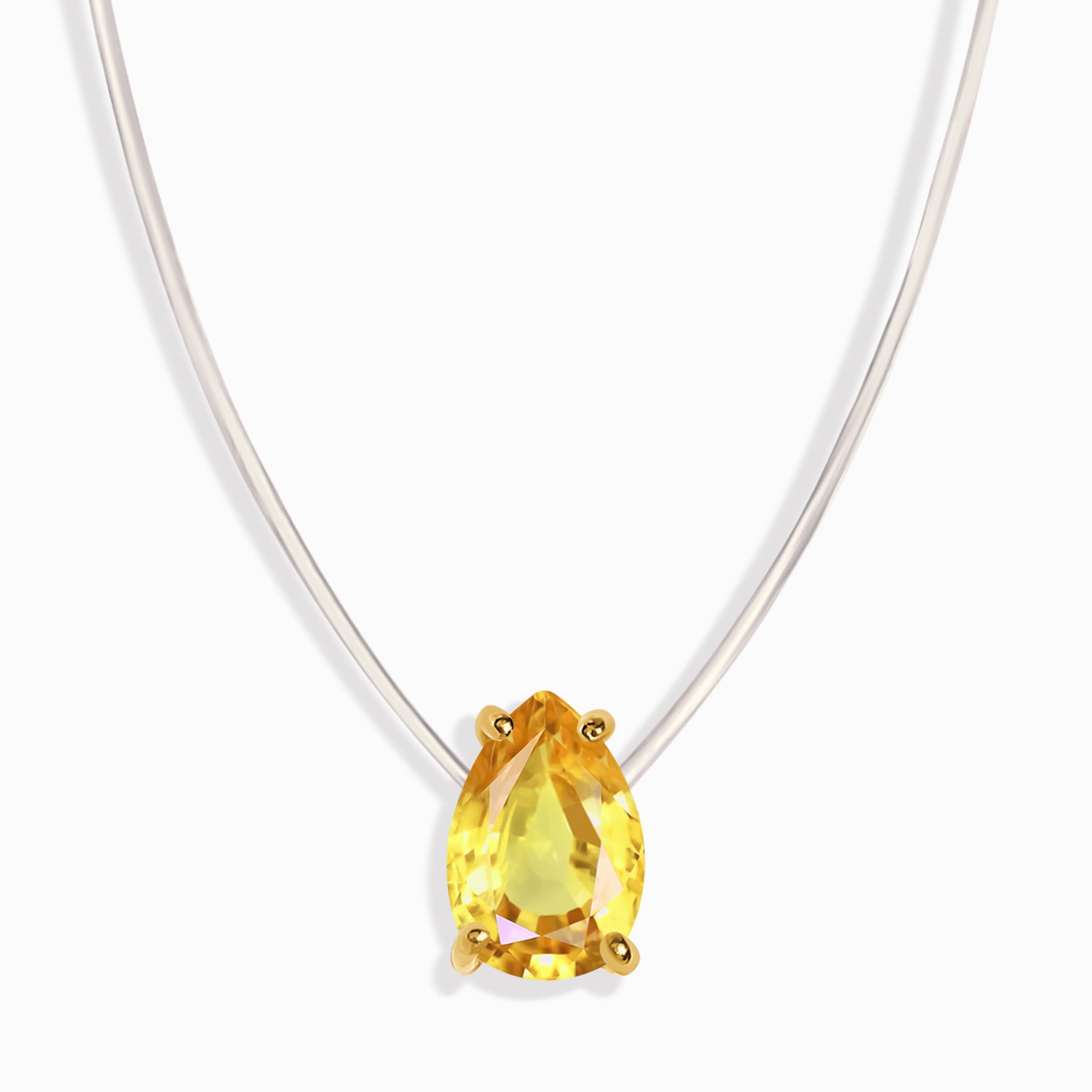 Citrine Necklace Floating Sway - November Birthstone、mySite、hinf8tx79
