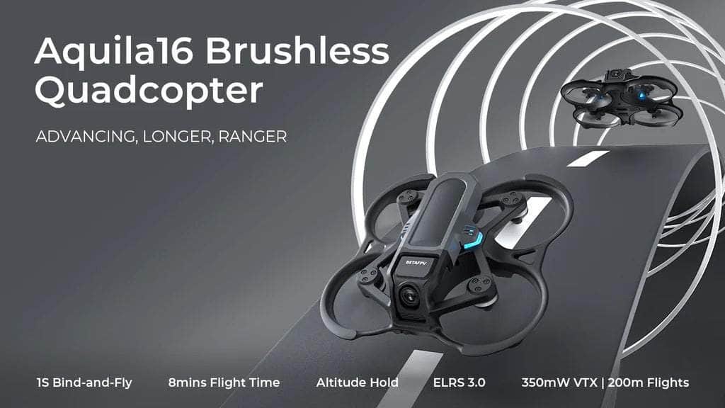 BetaFPV BNF Aquila16 1S 45mm Brushless Analog Whoop - ELRS 2.6GHz