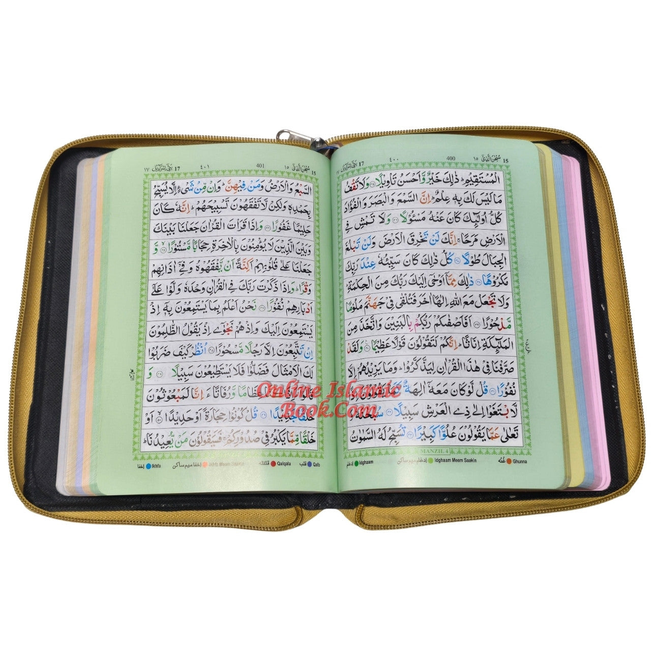 The Holy Quran with Colour Coded Tajweed Rules (Medium Size) (Persian/Urdu/Indian script) With Zipper Case、mySite、topwebapps