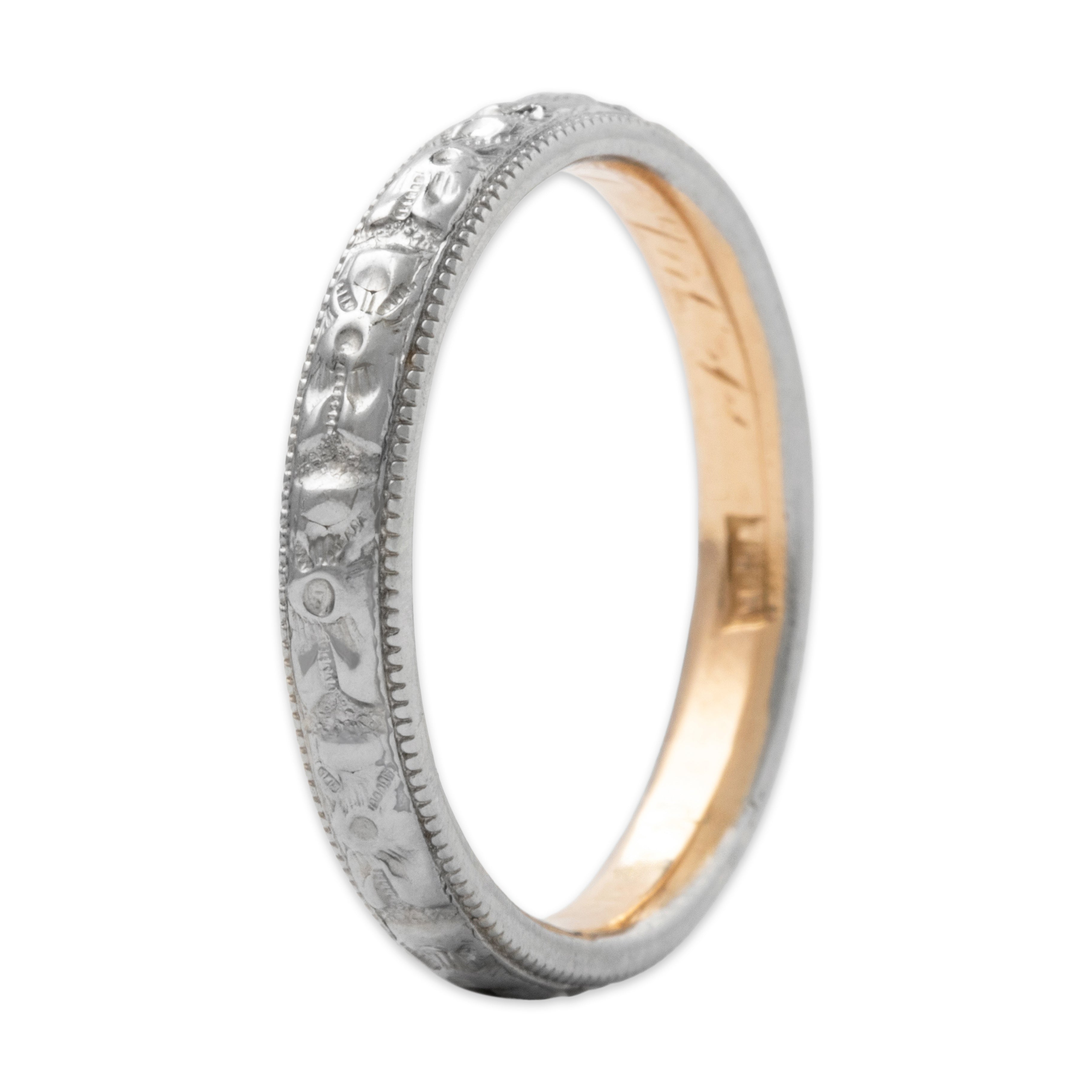 Antique Art Deco 14k White & Yellow Gold Blossom Band Ring 5.75、mySite、hinf8tx79