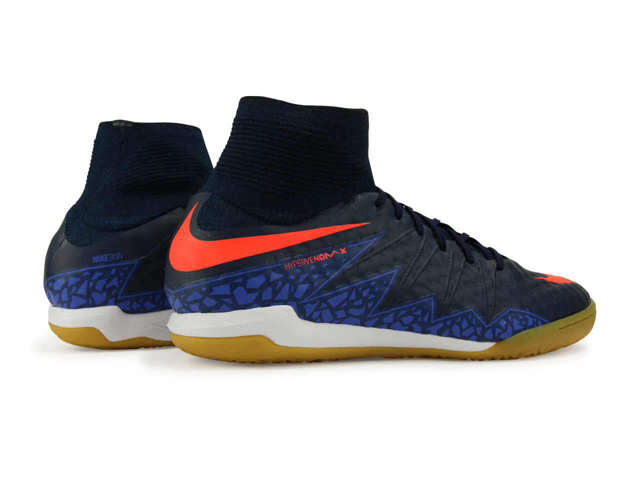 Nike Men's HypervenomX Proximo Indoor Soccer Shoes Obsidian/Total Crimson/Coastal Blue、mySite、noshort