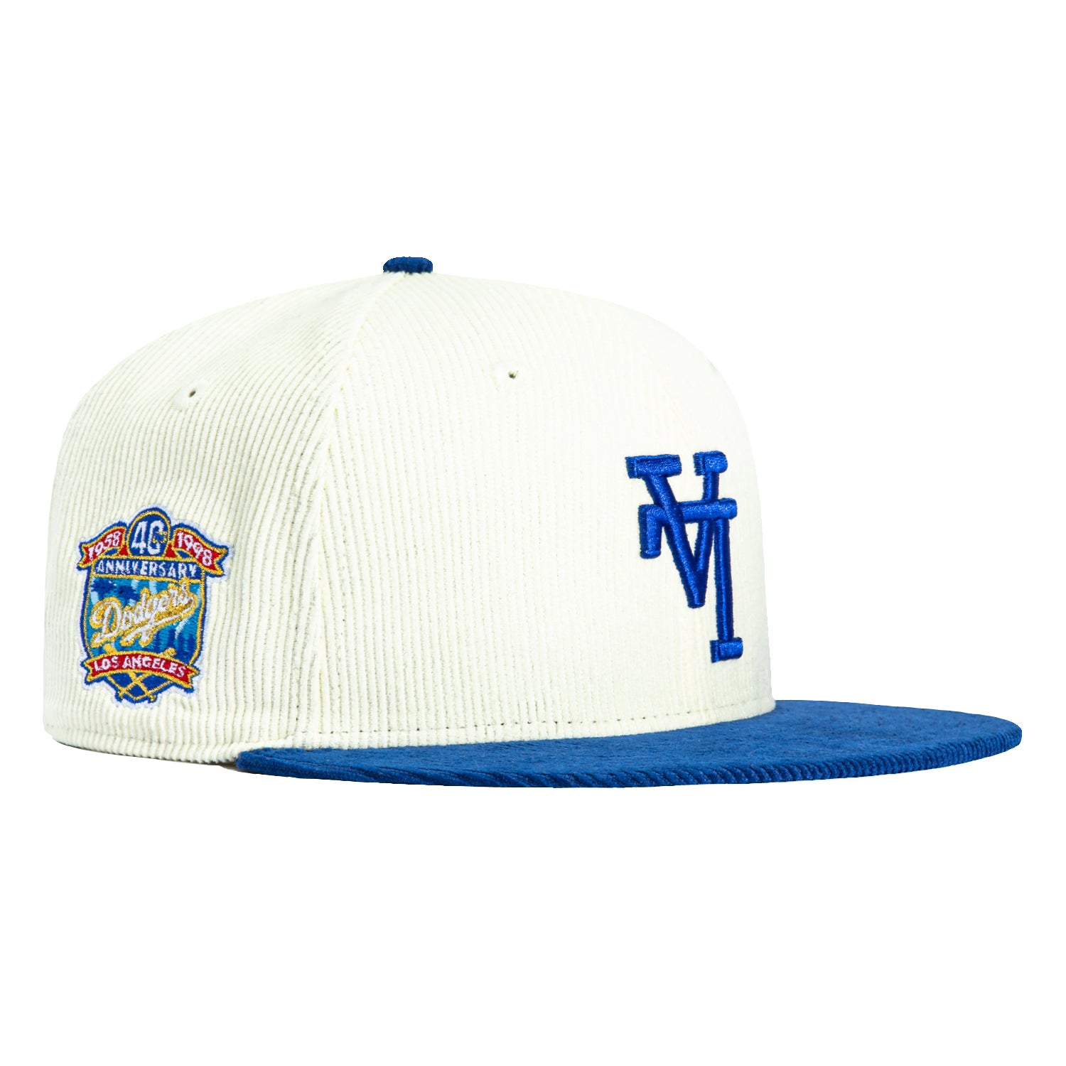 New Era 59Fifty Los Angeles Dodgers 40th Anniversary Patch Upside Down Hat - White, Royal、mySite、vikingsvslions