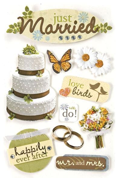  Scrapbook Stickers - 3D Just Married、mySite、ghnorth