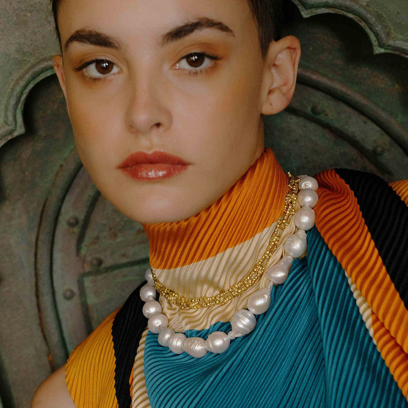 Chunky Dotted Chain Necklace | 14K Gold Plated、mySite、camillekostekn