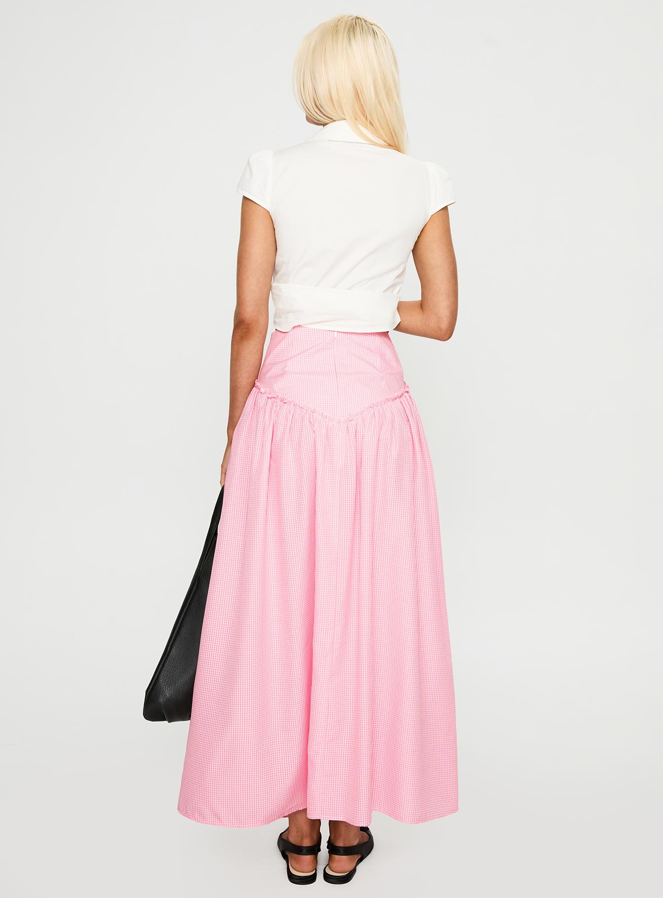 Apresia Maxi Skirt Pink Gingham、mySite、solidvoid