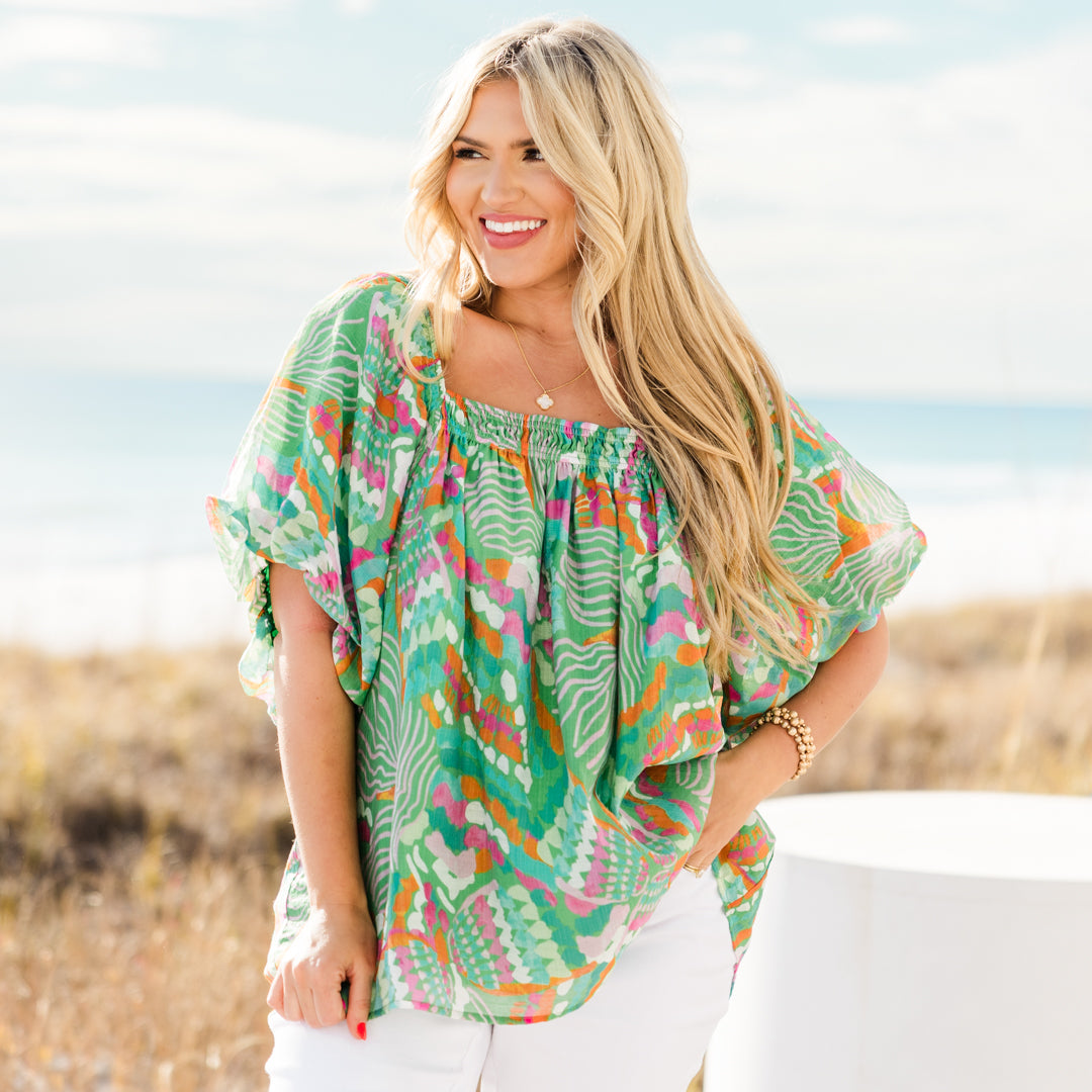  Cozy Love Top, Green Tropical、mySite、justintrudeaud