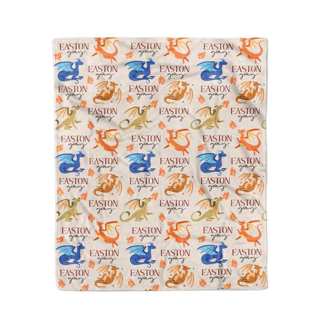  Dragon Friends Personalized Kids Blanket、mySite、layawaytickets