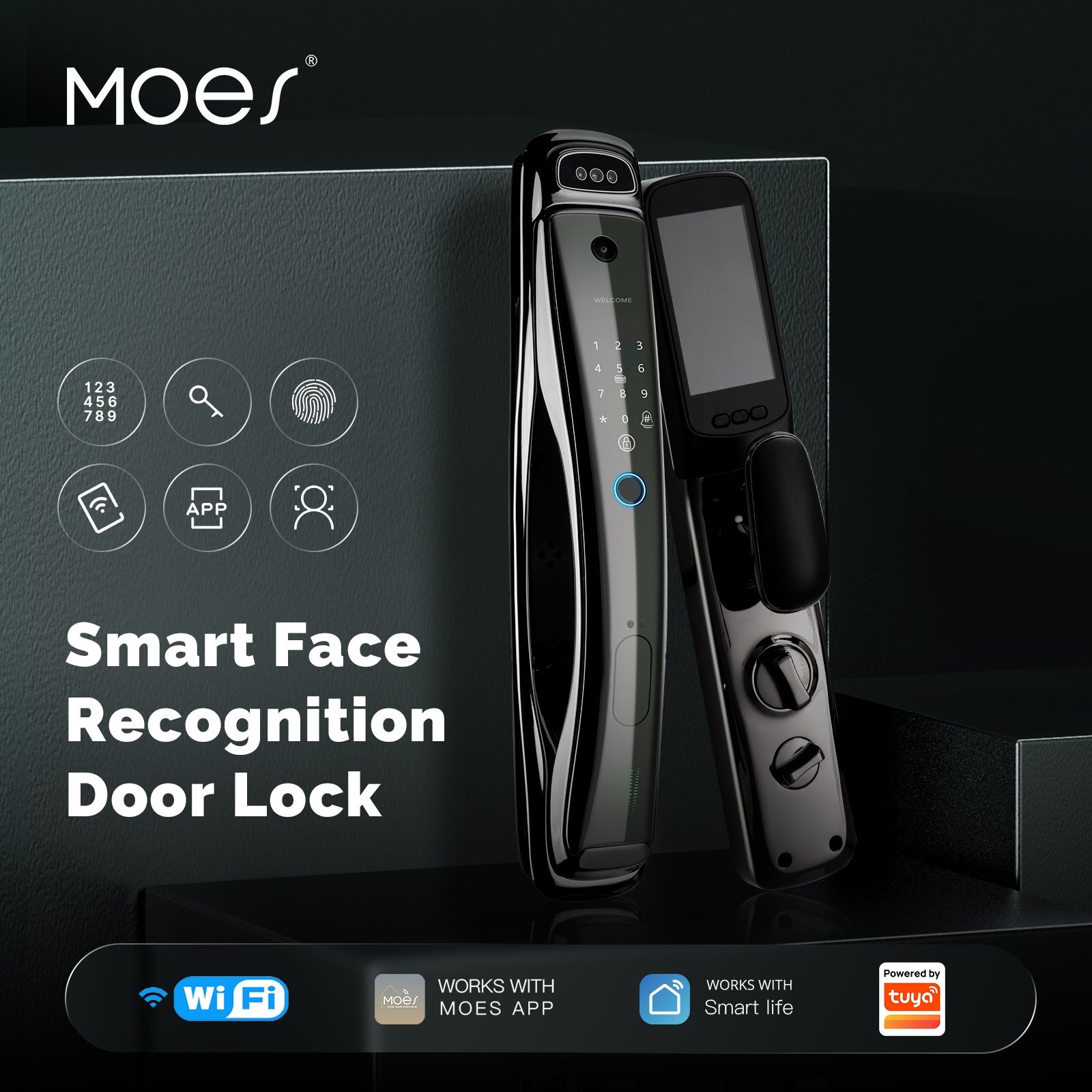 WiFi Smart Security Door Lock 3D Face Recognition Fingerprint Wake Infrared Night Vision、mySite、fannypackpong