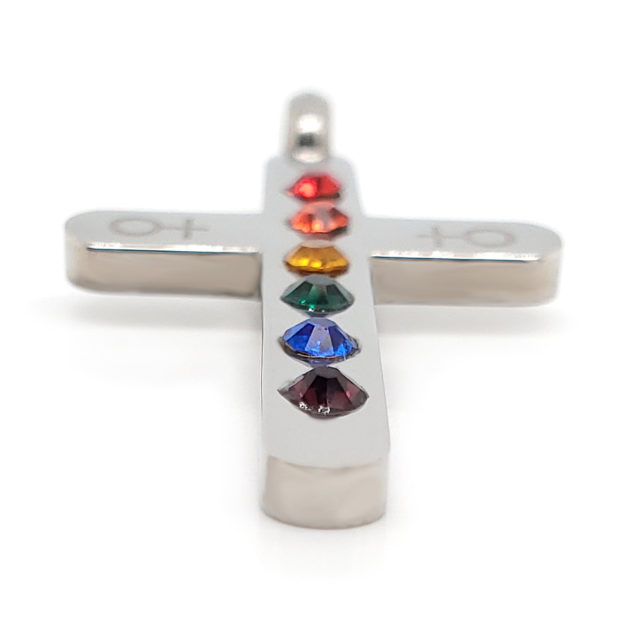 Stainless Steel Cubic Zirconia Rainbow Female Venus Symbol Cross Pendant / GPP4360、mySite、dreamappss