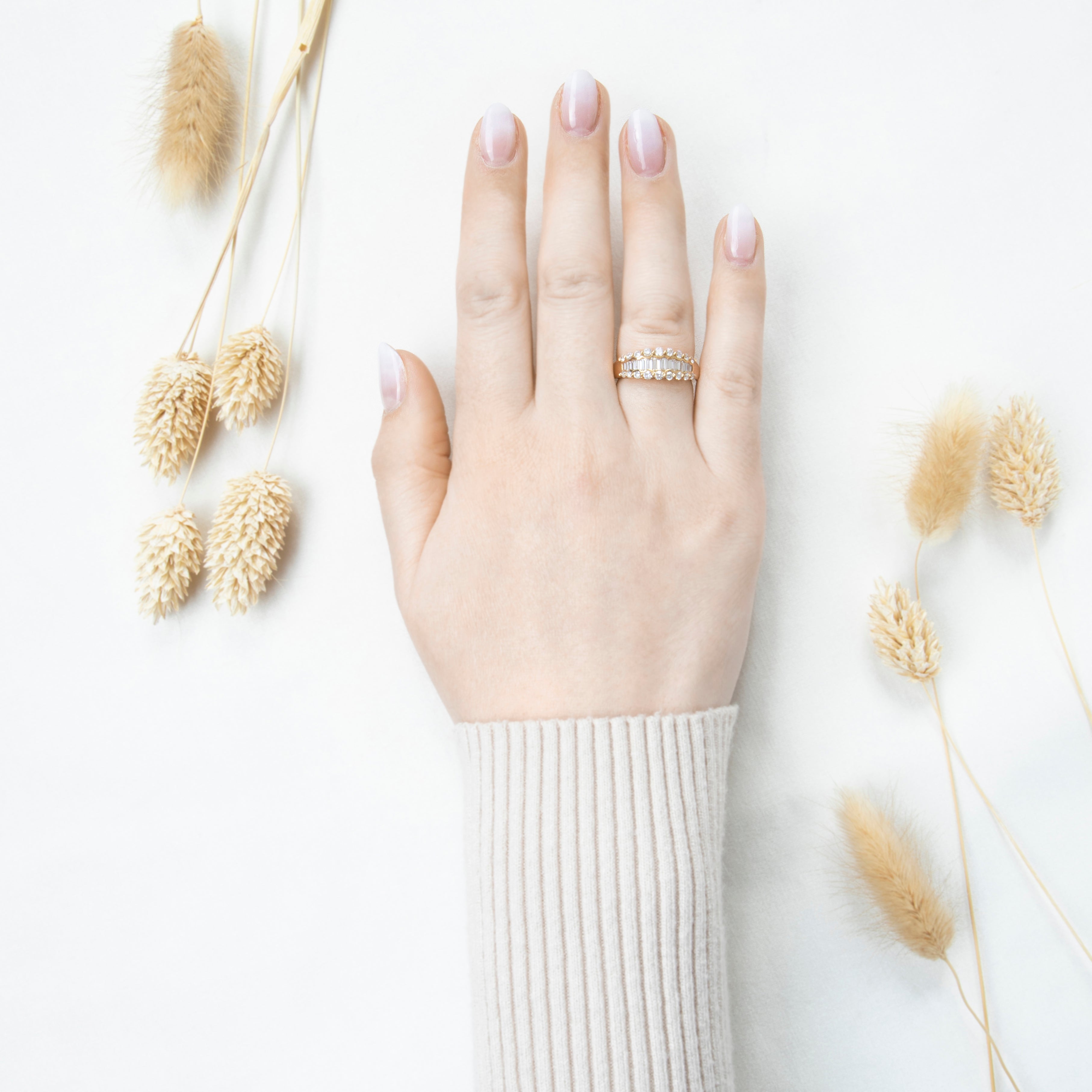 Vintage 18k Yellow Gold .792cttw Diamond Baguette Halo Line Band Ring 7.25、mySite、hinf8tx79