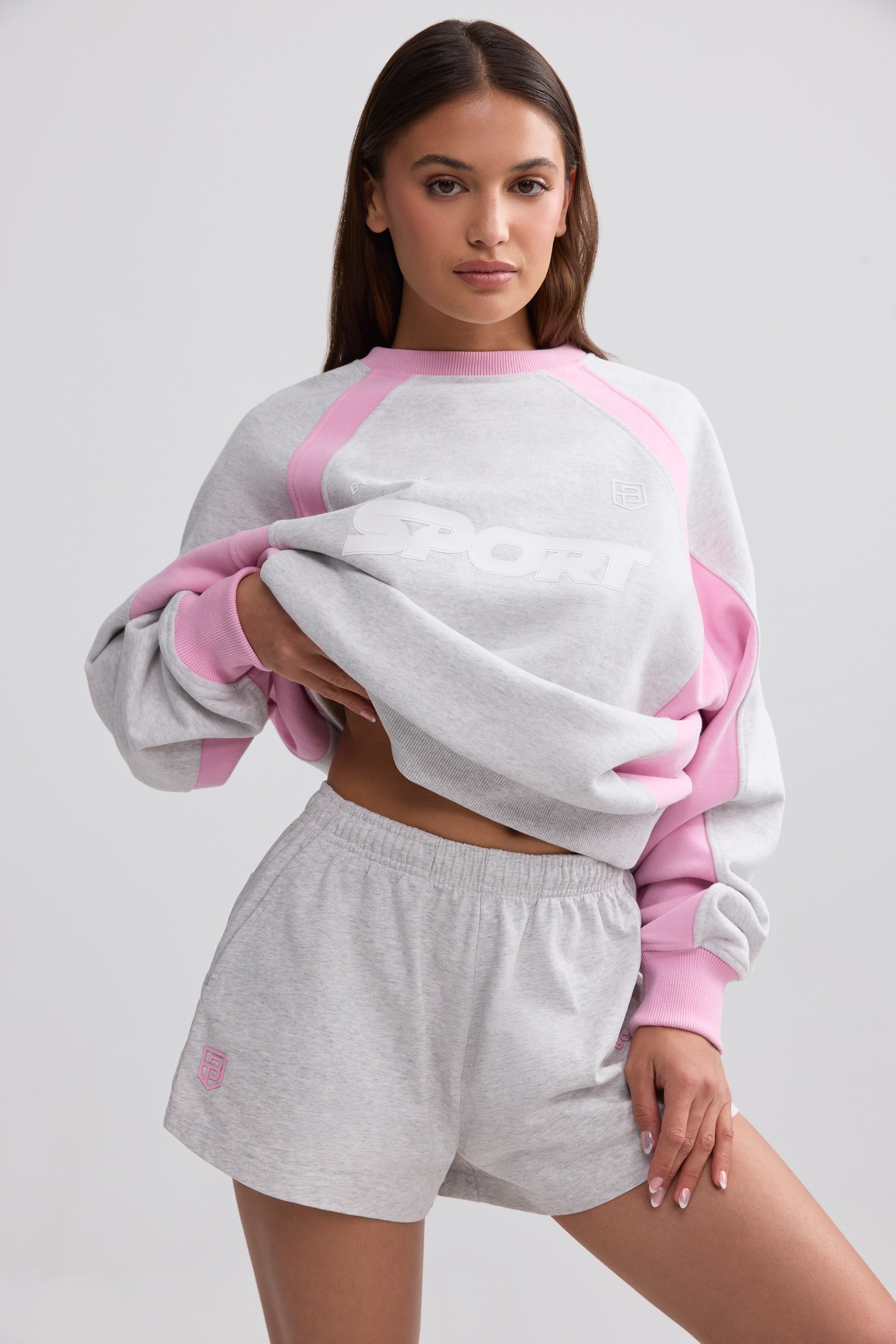 Elasticated Mini Shorts in Grey Marl、mySite、solidvoid