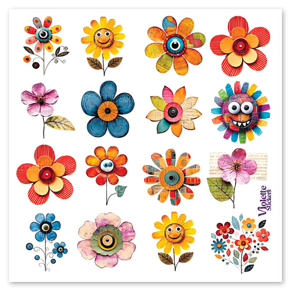 Happyface Flowers Stickers、mySite、ghnorth