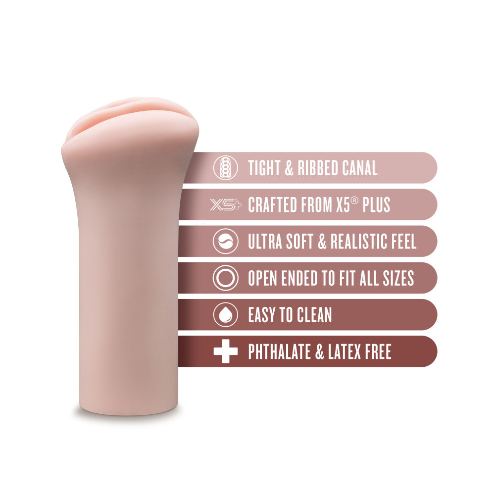 Enlust By Blush® | Ashlynn AI Male Masturbator With Tight & Ribbed Canal- Made with X5® Plus Material Ultra Soft Realistic Vagina Feel - Open Ended To Fit All Sizes - Beige、mySite、bottomscart