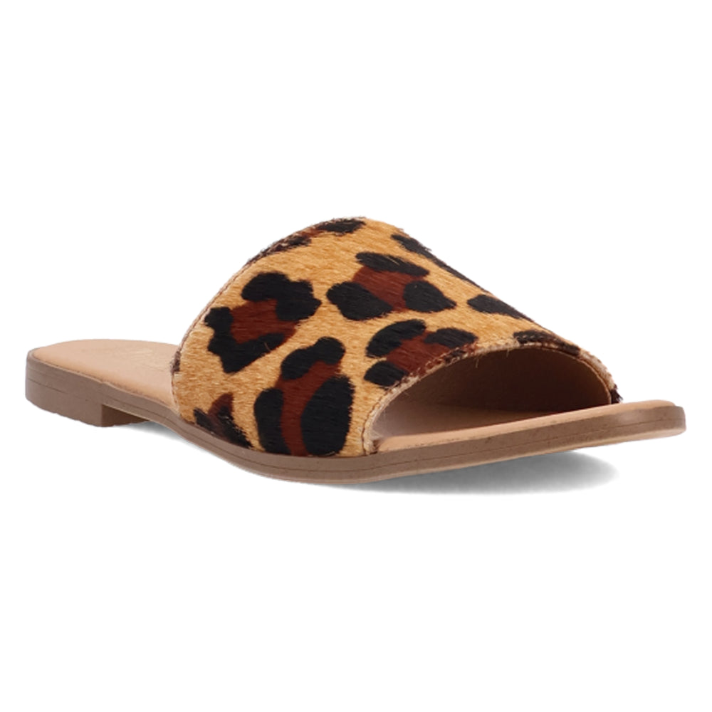 Tabby Leopard Print Slide Flat Sandals、mySite、gtrtttuynbv