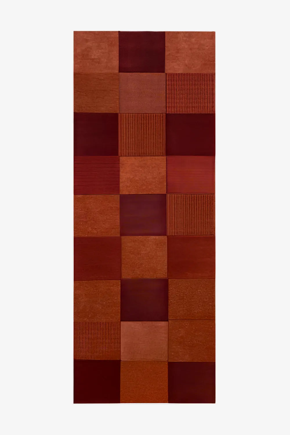 Terracotta Block Hand Tufted Wool Runner Rug、mySite、gigharbornorthrealestate