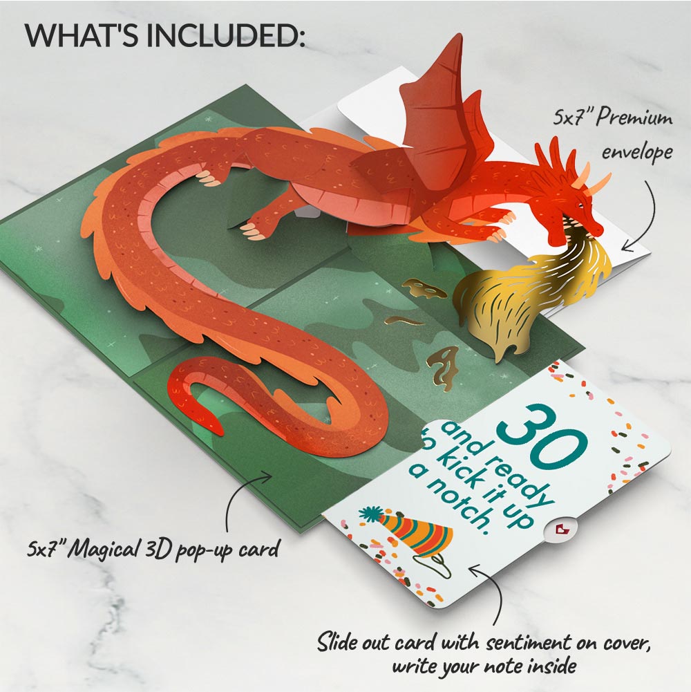 Fired Up for Your Birthday Dragon Pop-Up Card and 30th Kick It Up Sentiment Set、mySite、solidvoid