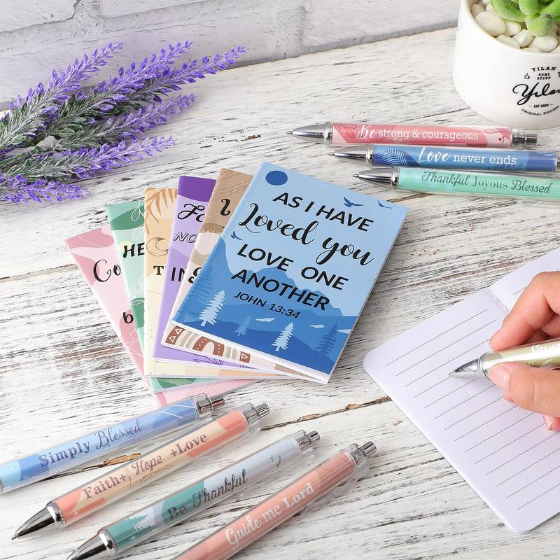 24Pcs Christian Gifts with 12 Motivational Quote Pens and 12 Bible Journal Christian Writing Pens Inspirational Ballpoint Pens Religious Notebooks with Bible Verse Bible Supplies, Gifts for Women  Student Teacher, First Holy Communion Gift, Mother 24Pcs Christian Gifts with 12 Motivational Quote Pens and 12 Bible Journal Christian Writing Pens Inspirational Ballpoint Pens Religious Notebooks with Bible Verse Bible Supplies, Gifts for Women  Student Teacher, First Holy Communion Gift, Mother