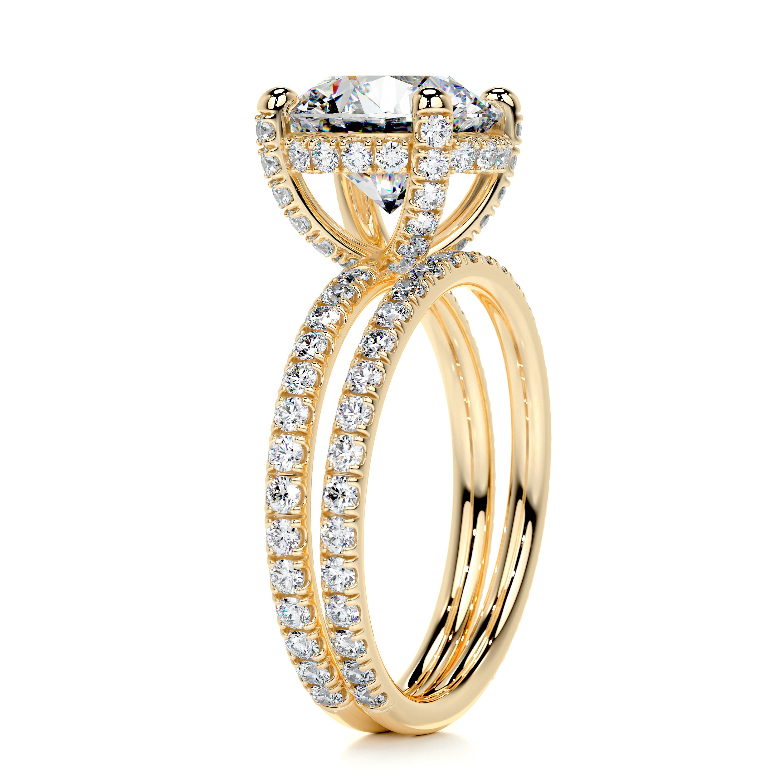 Quinn Moissanite & Diamonds Bridal set -18K Yellow Gold、mySite、hinf8tx79