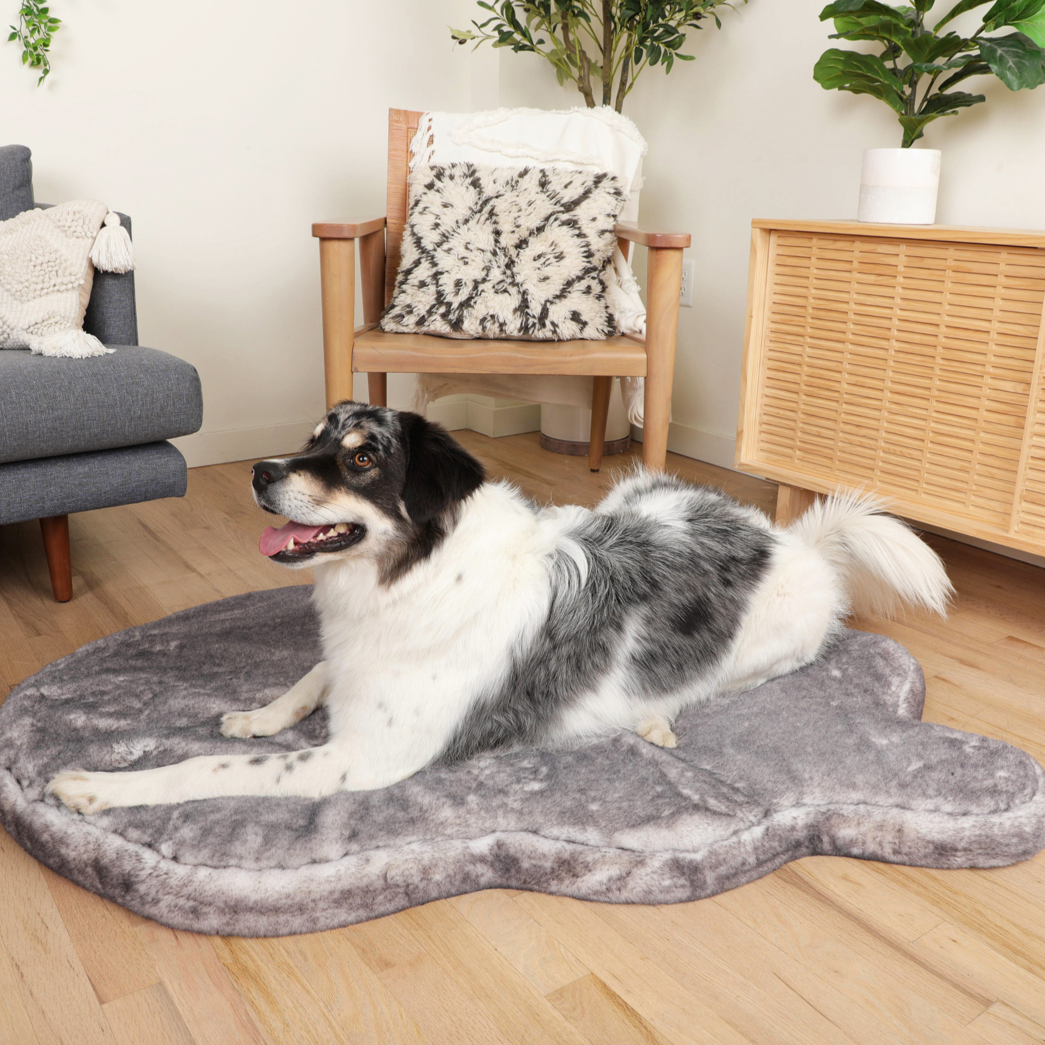 PupRug™ Luxe Faux Fur Orthopedic Dog Bed - Ultra Soft Chinchilla、mySite、solidvoid