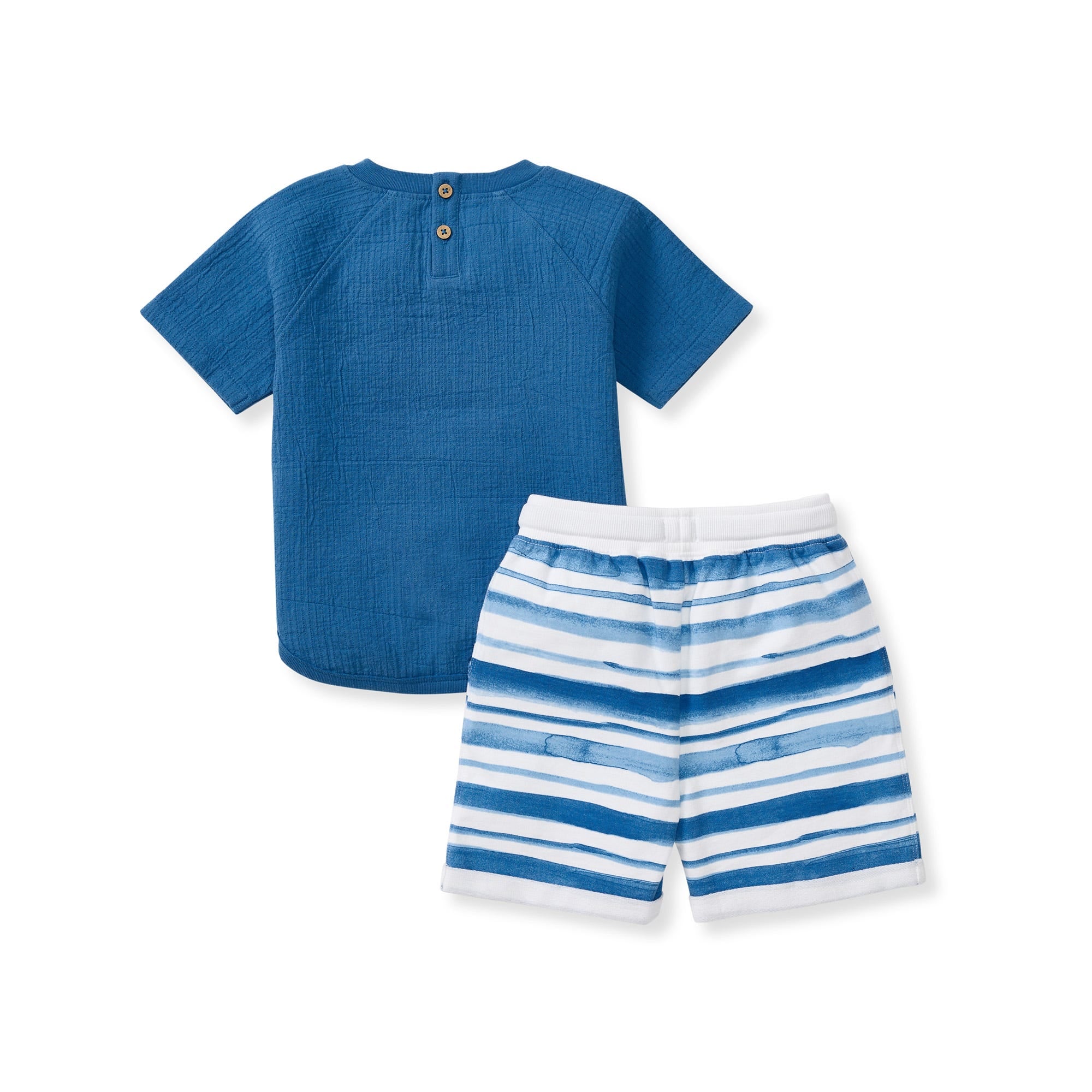 Watercolor Stripes Boy Top & Shorts Set、mySite、g9winljtr